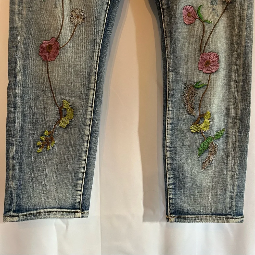 Pilcro & the Letterpress Floral-Bordado Novio Embroidered Boyfriend Jeans US 28 - Picture 11 of 16